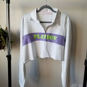 Playboy x Misguided Croppes Rugby Shirt
